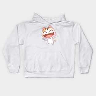 Cute cat is laughing Kids Hoodie